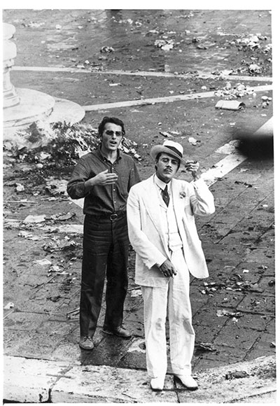 Dirk with Piero Tosi, shooting Death in Venice